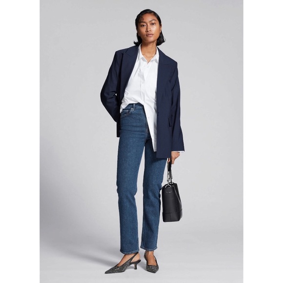 & Other Stories Favourite Cut High Rise Slim Leg Jeans in Deep Blue, Size 26/30 - Picture 7 of 16